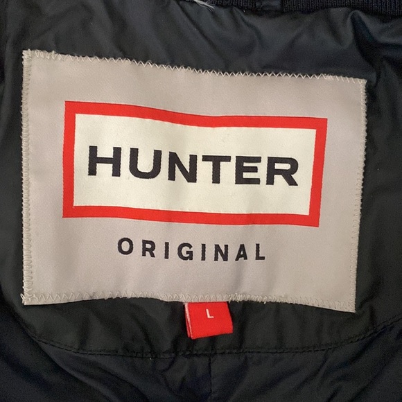 Hunter Original Refined Down Coat Women's Large Black Puffer Full Zip Mid Length - Picture 8 of 12